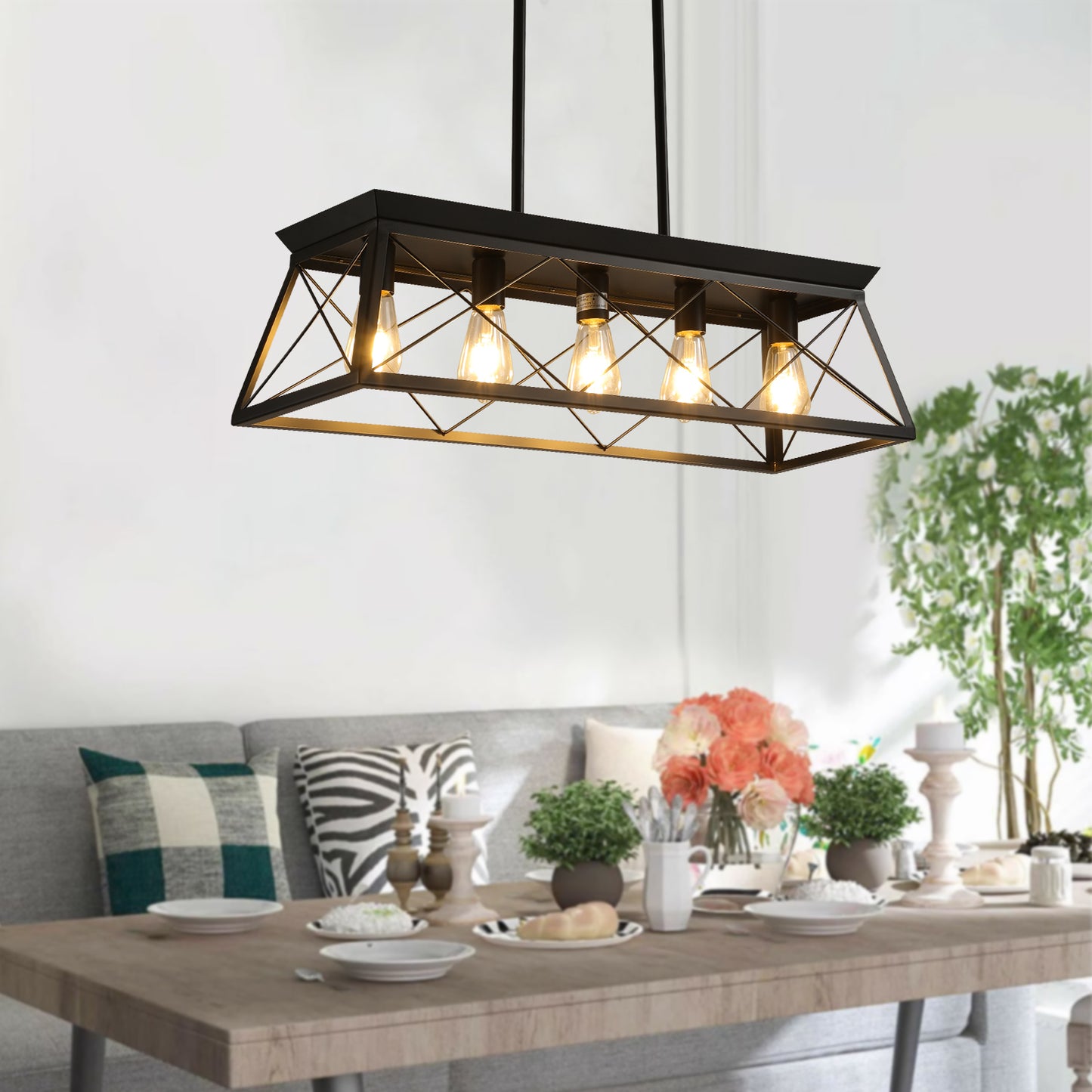 5-Light Farmhouse Chandeliers