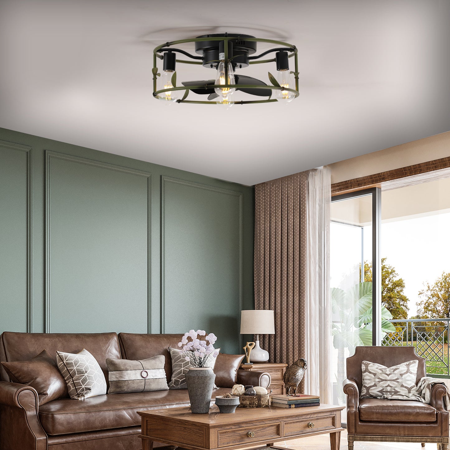 Recessed ceiling fan with light and remote control