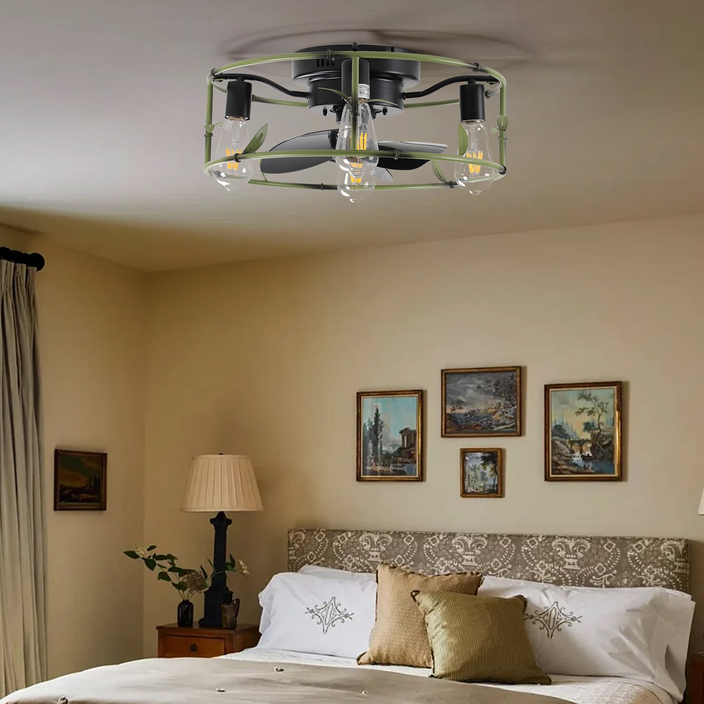 Recessed ceiling fan with light and remote control