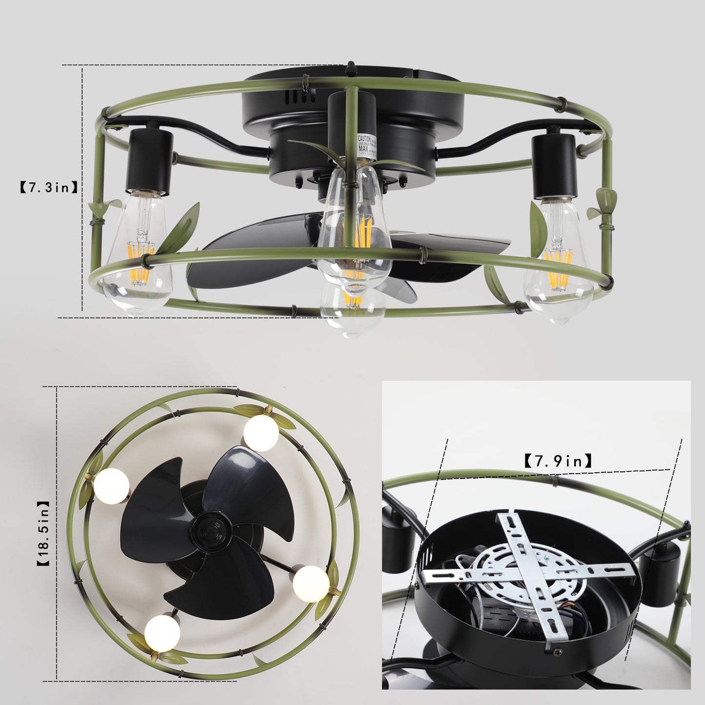 Recessed ceiling fan with light and remote control
