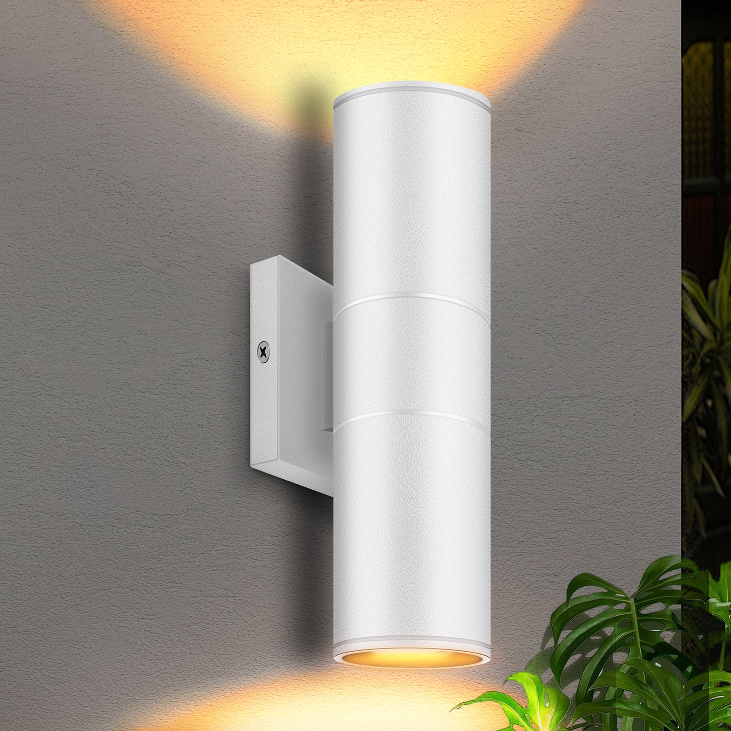 Top 3 wall lights with integrated LED cylinder up and down lights