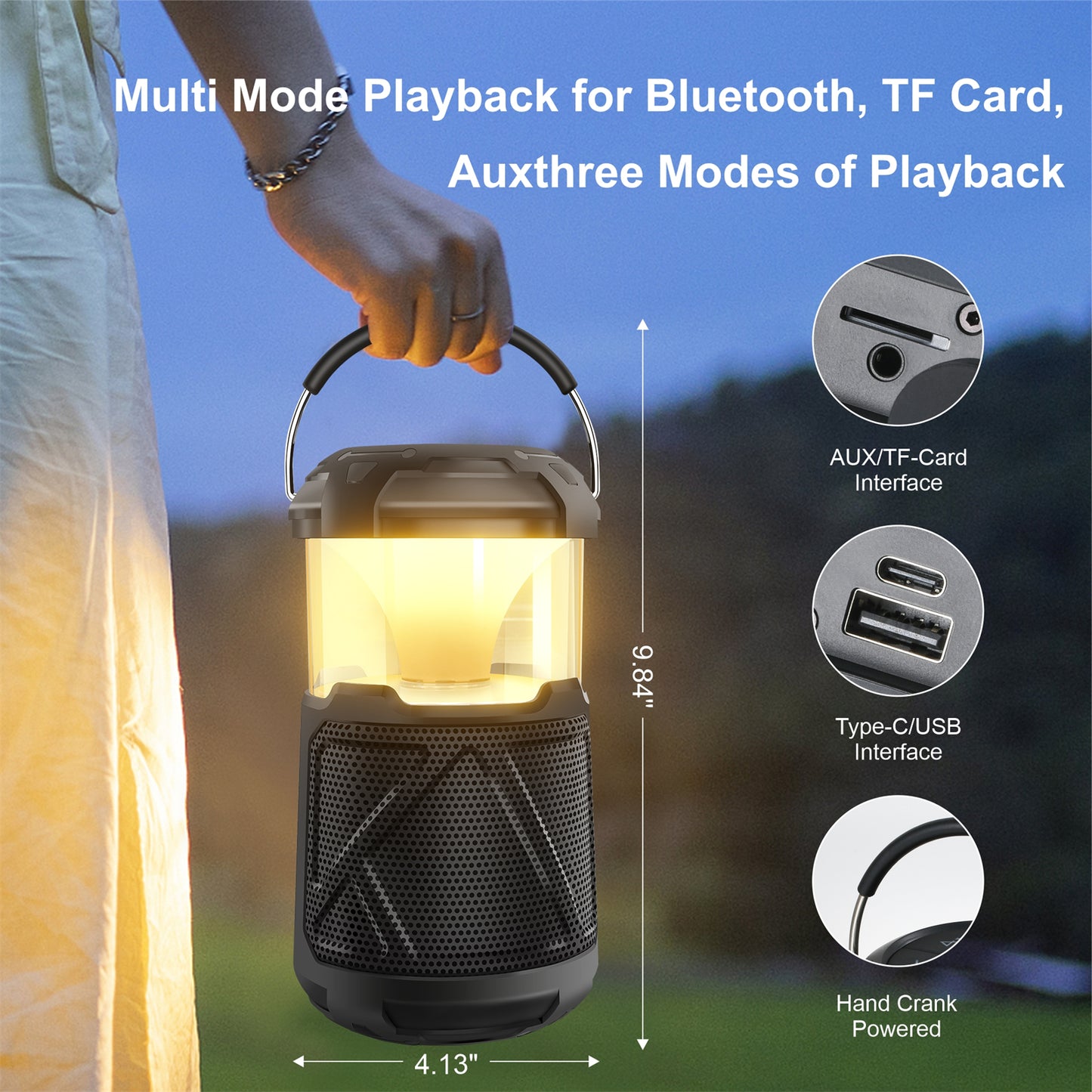 LetryLighting Portable Bluetooth Speakers LED Atmosphere Camping Lights Outdoor