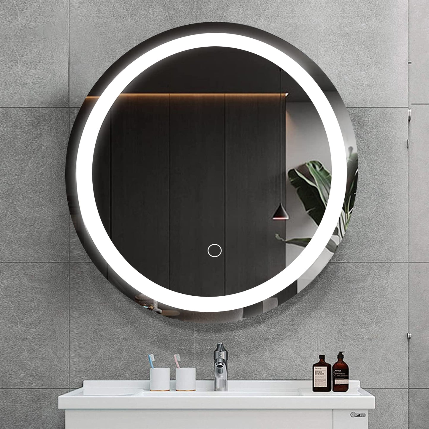 24 Inch LED Round Bathroom Mirror