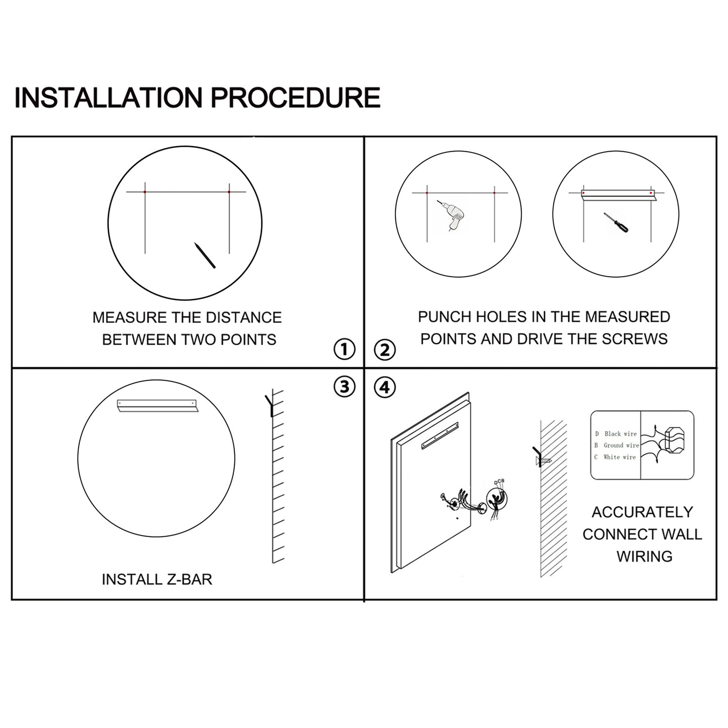 24 Inch LED Round Bathroom Mirror