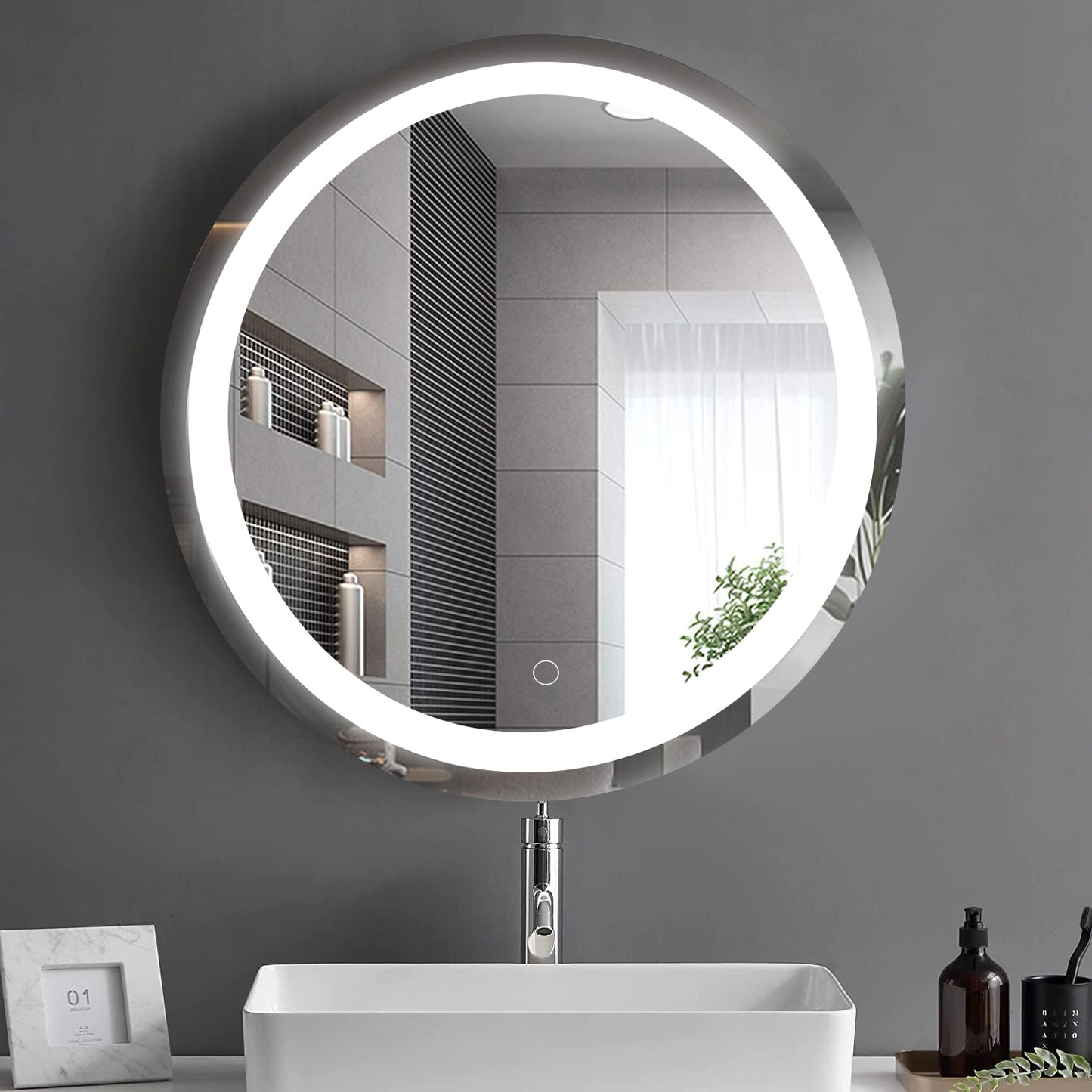 24 Inch LED Round Bathroom Mirror