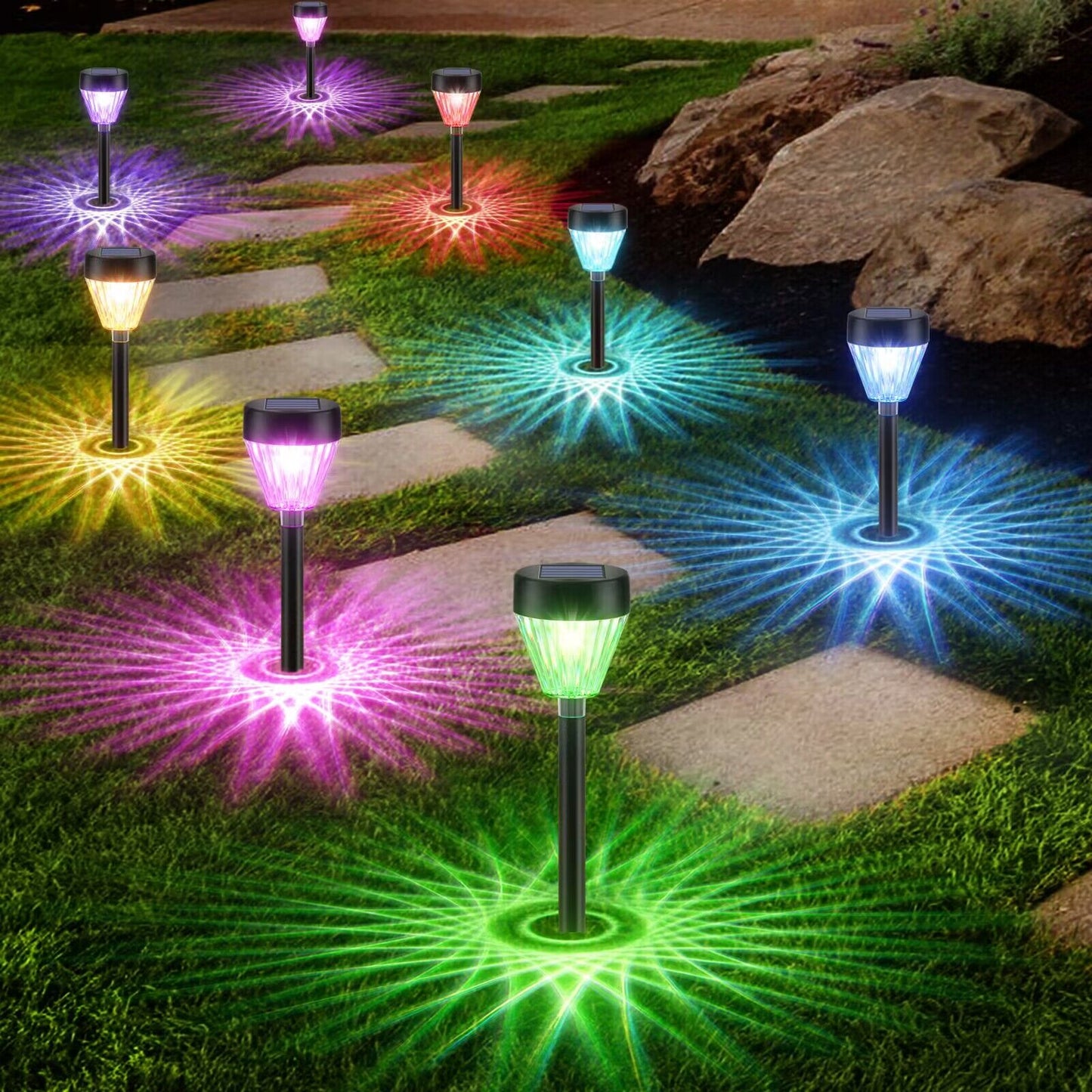 Solar Pathway Lights 8 Pack