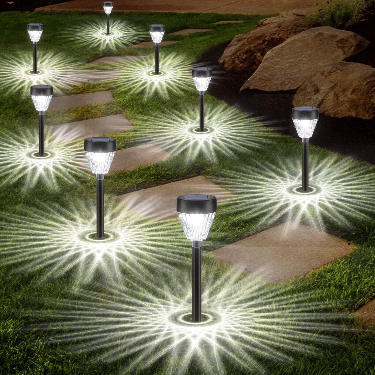 Solar Pathway Lights 8 Pack