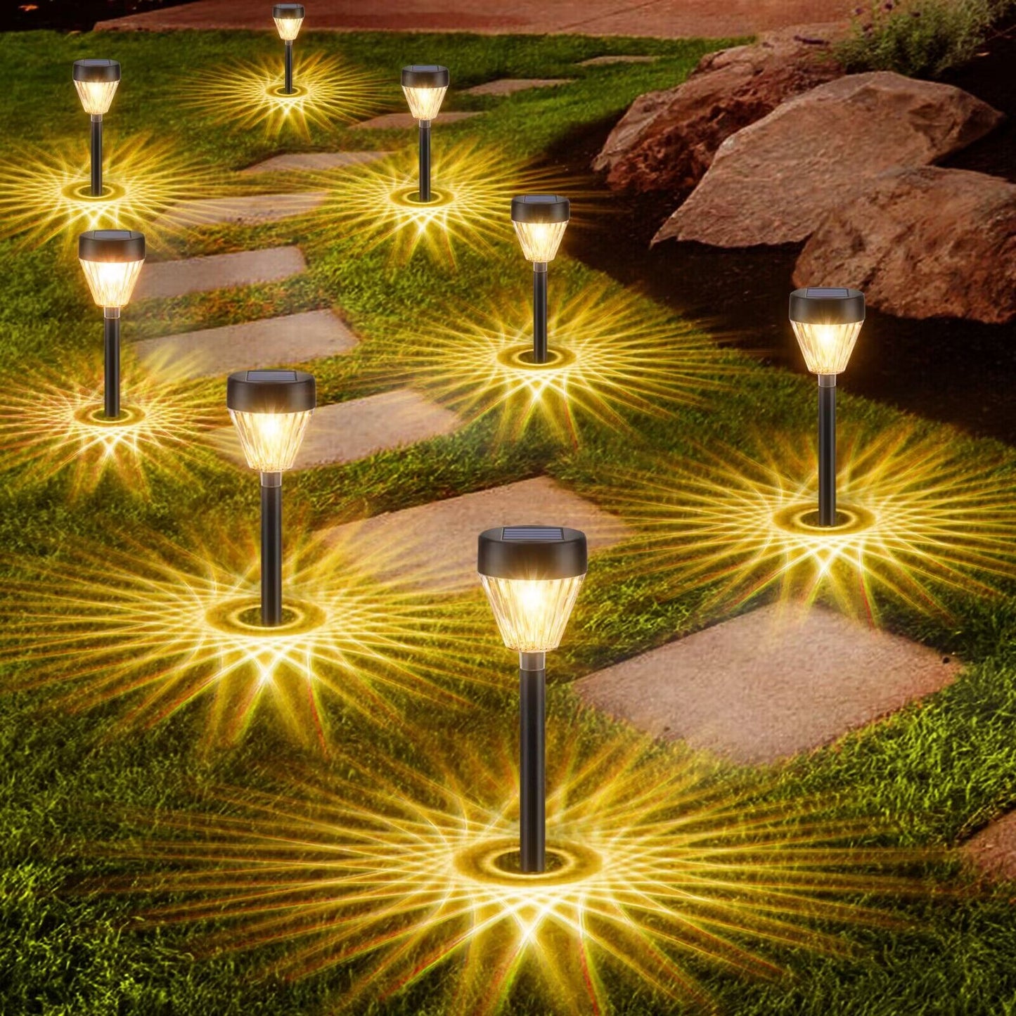 Solar Pathway Lights 8 Pack