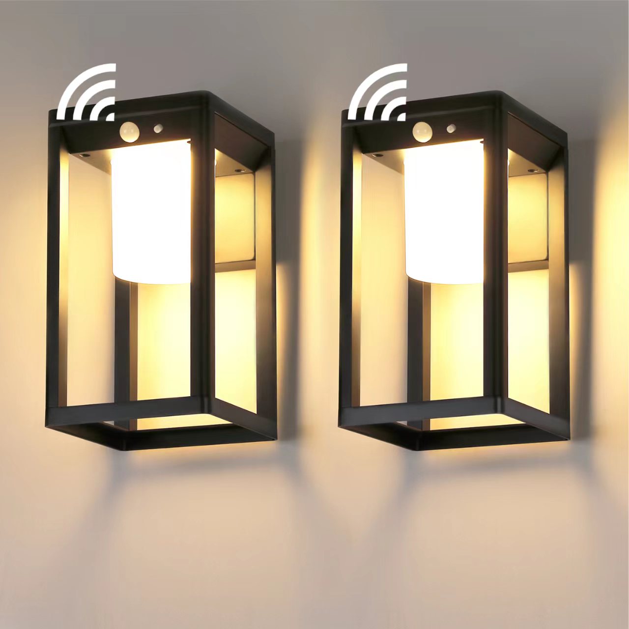 Solar outdoor wall light, motion sensor outdoor wall light